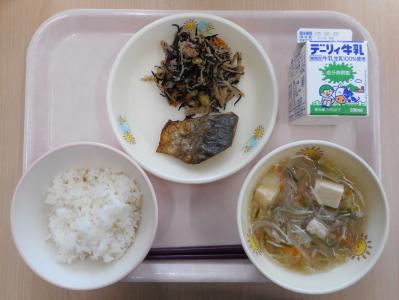 本日の学校給食献立の画像