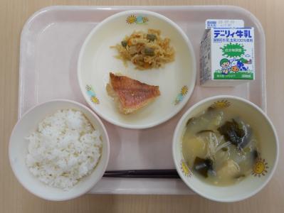 本日の学校給食献立の画像