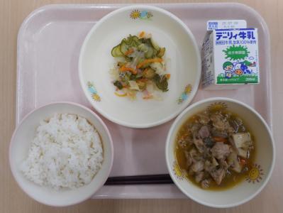 本日の学校給食献立の画像