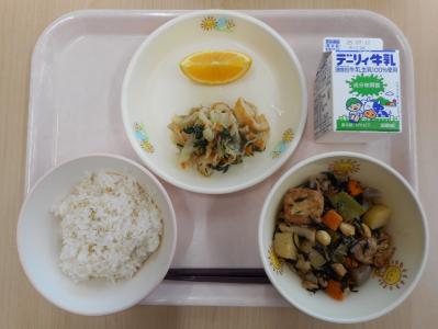 本日の学校給食献立の画像