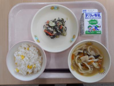 本日の学校給食献立の画像