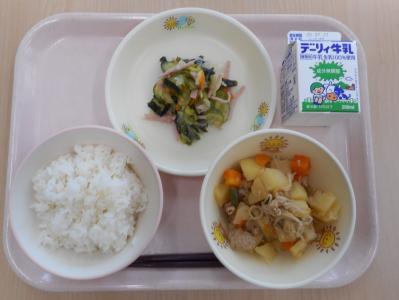 本日の学校給食献立の画像