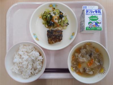 本日の学校給食献立の画像