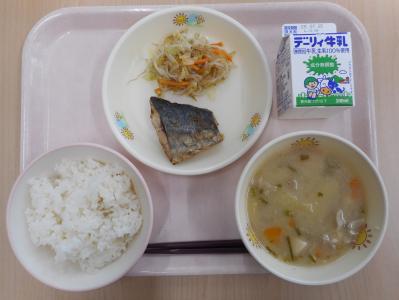 本日の学校給食献立の画像