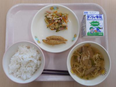 本日の学校給食献立の画像