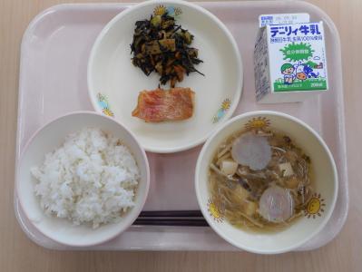 本日の学校給食献立の画像