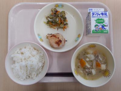 本日の学校給食献立の画像
