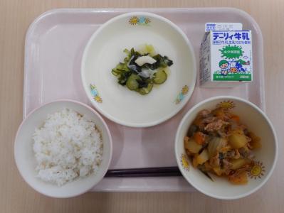 本日の学校給食献立の画像