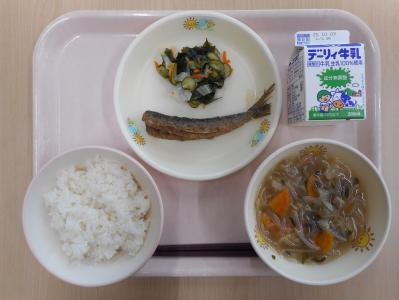 本日の学校給食献立の画像