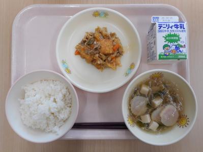 本日の学校給食献立の画像