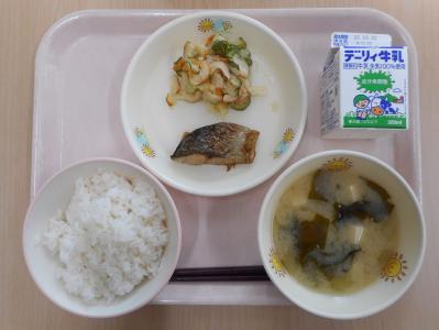 本日の学校給食献立の画像