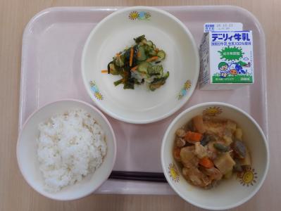 本日の学校給食献立の画像